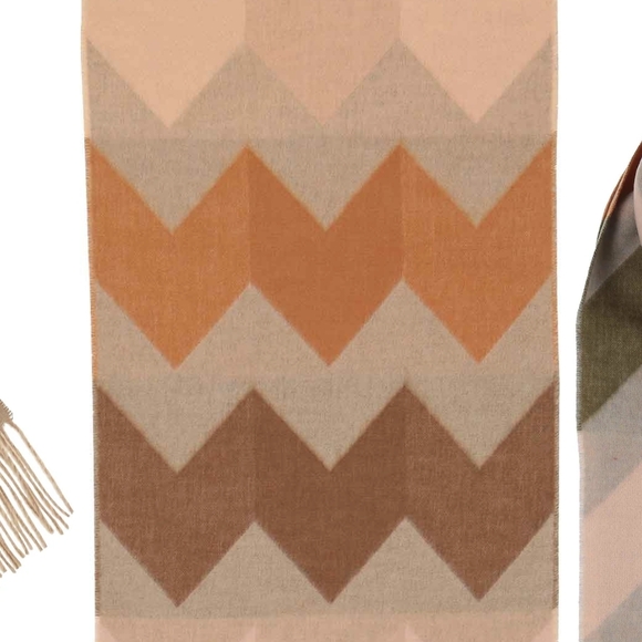 Fraas Exploded Zig Zag Cashmink Chevron Pattern Scarf NWT - Picture 2 of 9